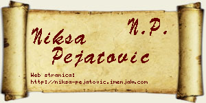 Nikša Pejatović vizit kartica